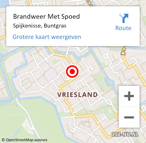Locatie op kaart van de 112 melding: Brandweer Met Spoed Naar Spijkenisse, Buntgras op 11 januari 2024 16:06