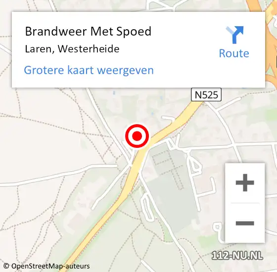 Locatie op kaart van de 112 melding: Brandweer Met Spoed Naar Laren, Westerheide op 11 januari 2024 16:20