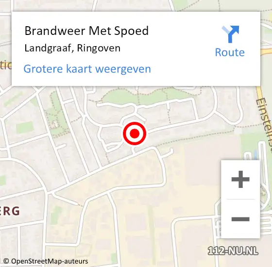 Locatie op kaart van de 112 melding: Brandweer Met Spoed Naar Landgraaf, Ringoven op 11 januari 2024 16:56