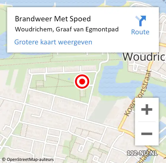 Locatie op kaart van de 112 melding: Brandweer Met Spoed Naar Woudrichem, Graaf van Egmontpad op 11 januari 2024 16:57
