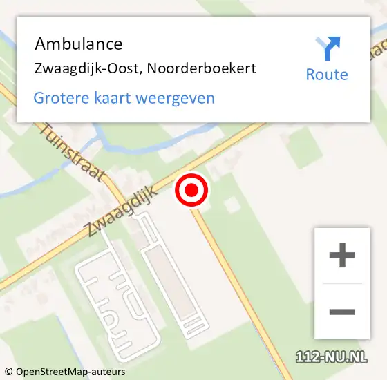 Locatie op kaart van de 112 melding: Ambulance Zwaagdijk-Oost, Noorderboekert op 11 januari 2024 17:29