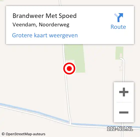 Locatie op kaart van de 112 melding: Brandweer Met Spoed Naar Veendam, Noorderweg op 11 januari 2024 17:31