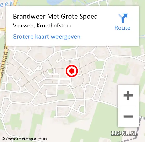 Locatie op kaart van de 112 melding: Brandweer Met Grote Spoed Naar Vaassen, Kruethofstede op 11 januari 2024 17:54