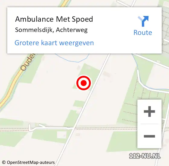 Locatie op kaart van de 112 melding: Ambulance Met Spoed Naar Sommelsdijk, Achterweg op 11 januari 2024 19:25