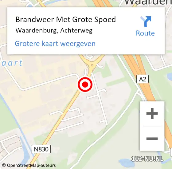 Locatie op kaart van de 112 melding: Brandweer Met Grote Spoed Naar Waardenburg, Achterweg op 11 januari 2024 19:32