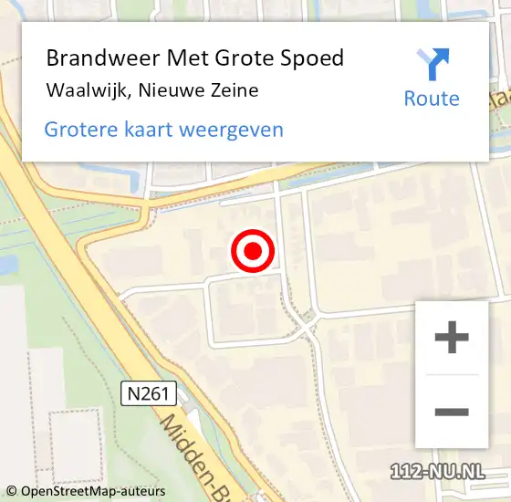 Locatie op kaart van de 112 melding: Brandweer Met Grote Spoed Naar Waalwijk, Nieuwe Zeine op 11 januari 2024 19:55