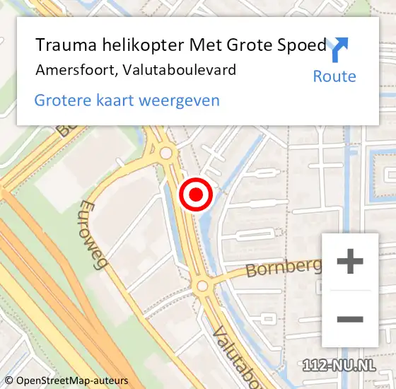 Locatie op kaart van de 112 melding: Trauma helikopter Met Grote Spoed Naar Amersfoort, Valutaboulevard op 11 januari 2024 20:25