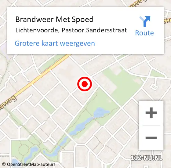 Locatie op kaart van de 112 melding: Brandweer Met Spoed Naar Lichtenvoorde, Pastoor Sandersstraat op 11 januari 2024 21:13