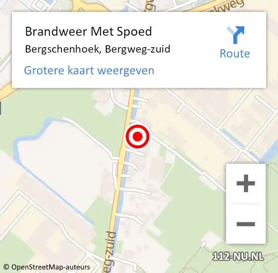 Locatie op kaart van de 112 melding: Brandweer Met Spoed Naar Bergschenhoek, Bergweg-zuid op 12 januari 2024 00:37