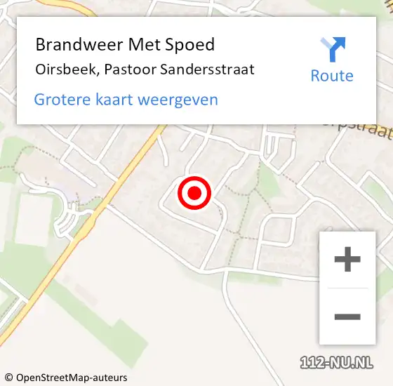 Locatie op kaart van de 112 melding: Brandweer Met Spoed Naar Oirsbeek, Pastoor Sandersstraat op 12 januari 2024 02:10