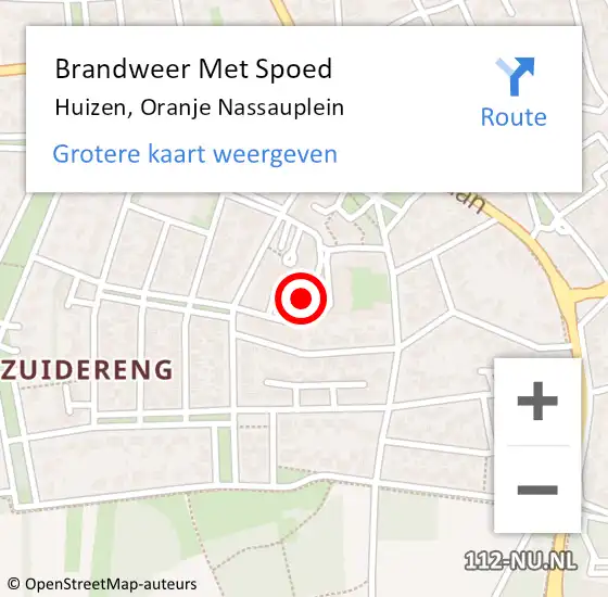 Locatie op kaart van de 112 melding: Brandweer Met Spoed Naar Huizen, Oranje Nassauplein op 12 januari 2024 03:27