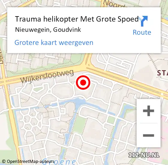 Locatie op kaart van de 112 melding: Trauma helikopter Met Grote Spoed Naar Nieuwegein, Goudvink op 12 januari 2024 07:48