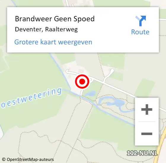 Locatie op kaart van de 112 melding: Brandweer Geen Spoed Naar Deventer, Raalterweg op 12 januari 2024 07:54