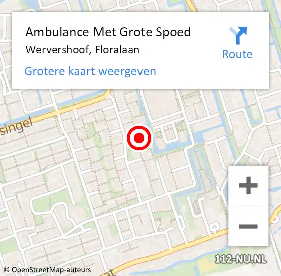 Locatie op kaart van de 112 melding: Ambulance Met Grote Spoed Naar Wervershoof, Floralaan op 12 januari 2024 08:37