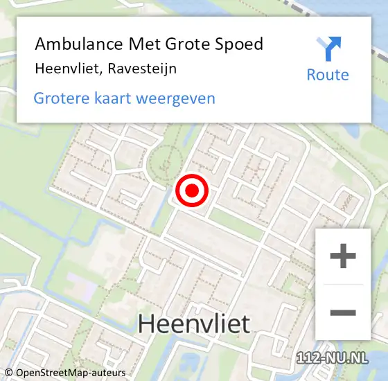 Locatie op kaart van de 112 melding: Ambulance Met Grote Spoed Naar Heenvliet, Ravesteijn op 12 januari 2024 08:59