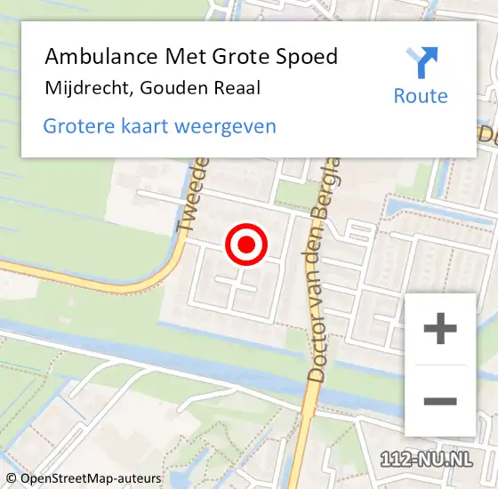 Locatie op kaart van de 112 melding: Ambulance Met Grote Spoed Naar Mijdrecht, Gouden Reaal op 12 januari 2024 09:55