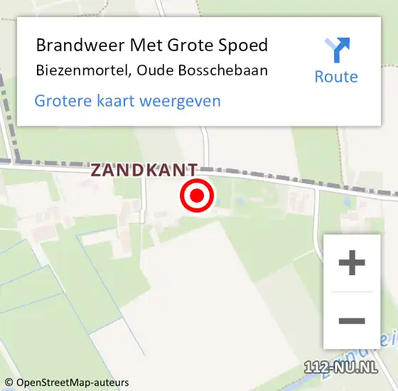 Locatie op kaart van de 112 melding: Brandweer Met Grote Spoed Naar Biezenmortel, Oude Bosschebaan op 12 januari 2024 10:21