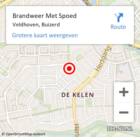 Locatie op kaart van de 112 melding: Brandweer Met Spoed Naar Veldhoven, Buizerd op 12 januari 2024 11:59