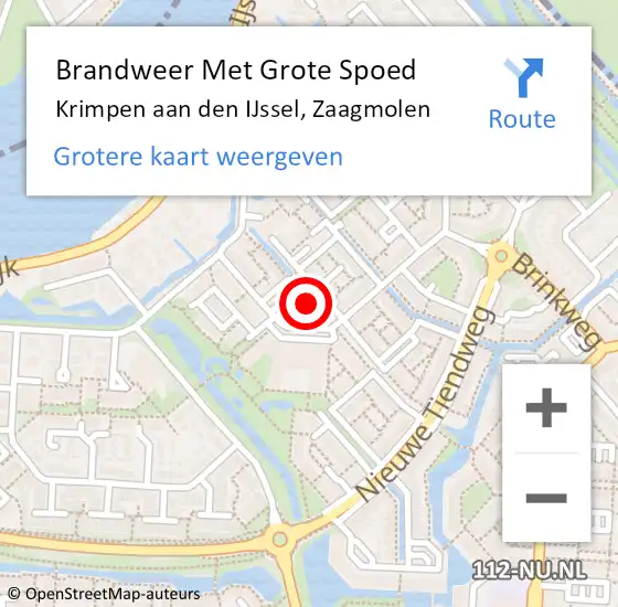 Locatie op kaart van de 112 melding: Brandweer Met Grote Spoed Naar Krimpen aan den IJssel, Zaagmolen op 12 januari 2024 12:33