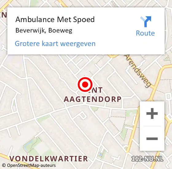 Locatie op kaart van de 112 melding: Ambulance Met Spoed Naar Beverwijk, Boeweg op 12 januari 2024 13:01