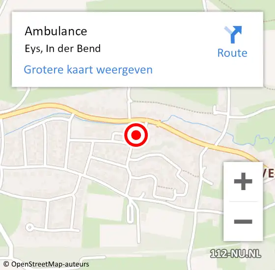 Locatie op kaart van de 112 melding: Ambulance Eys, In der Bend op 21 september 2014 23:26