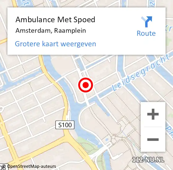 Locatie op kaart van de 112 melding: Ambulance Met Spoed Naar Amsterdam, Raamplein op 12 januari 2024 13:52