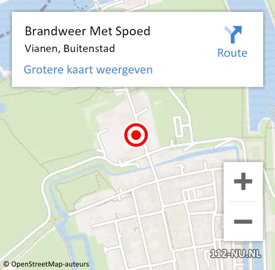 Locatie op kaart van de 112 melding: Brandweer Met Spoed Naar Vianen, Buitenstad op 12 januari 2024 13:59