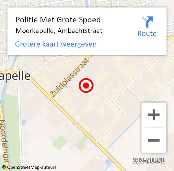 Locatie op kaart van de 112 melding: Politie Met Grote Spoed Naar Moerkapelle, Ambachtstraat op 12 januari 2024 14:33