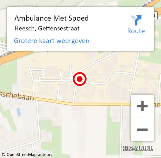 Locatie op kaart van de 112 melding: Ambulance Met Spoed Naar Heesch, Geffensestraat op 21 september 2014 23:49