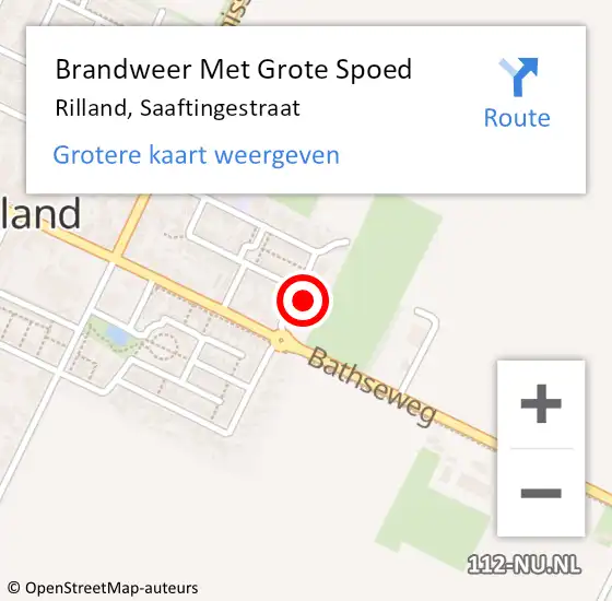 Locatie op kaart van de 112 melding: Brandweer Met Grote Spoed Naar Rilland, Saaftingestraat op 12 januari 2024 15:35