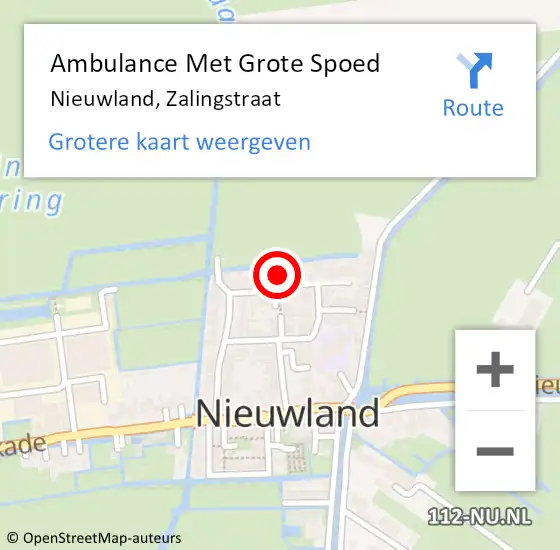 Locatie op kaart van de 112 melding: Ambulance Met Grote Spoed Naar Nieuwland, Zalingstraat op 12 januari 2024 15:38