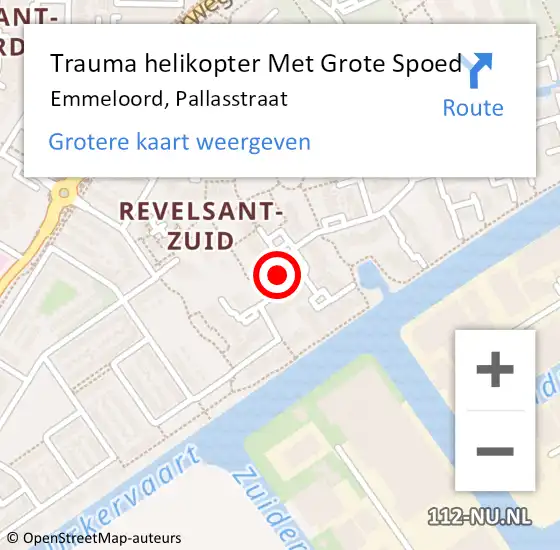 Locatie op kaart van de 112 melding: Trauma helikopter Met Grote Spoed Naar Emmeloord, Pallasstraat op 12 januari 2024 15:45