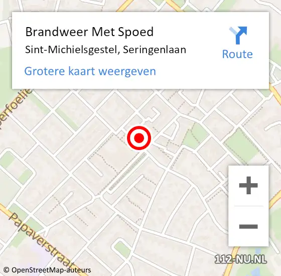 Locatie op kaart van de 112 melding: Brandweer Met Spoed Naar Sint-Michielsgestel, Seringenlaan op 12 januari 2024 16:10