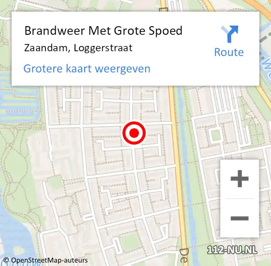 Locatie op kaart van de 112 melding: Brandweer Met Grote Spoed Naar Zaandam, Loggerstraat op 12 januari 2024 16:46