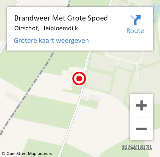 Locatie op kaart van de 112 melding: Brandweer Met Grote Spoed Naar Oirschot, Heibloemdijk op 12 januari 2024 17:34