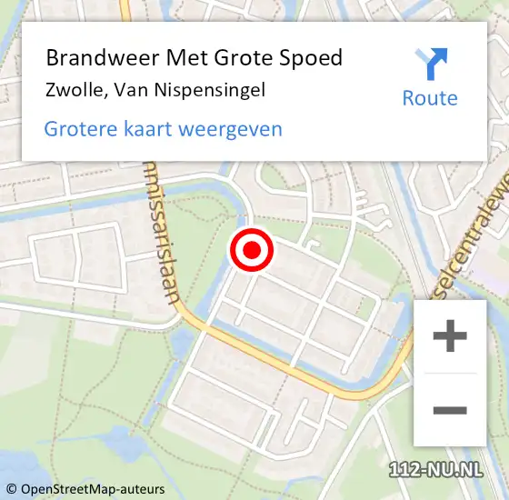 Locatie op kaart van de 112 melding: Brandweer Met Grote Spoed Naar Zwolle, Van Nispensingel op 12 januari 2024 20:06