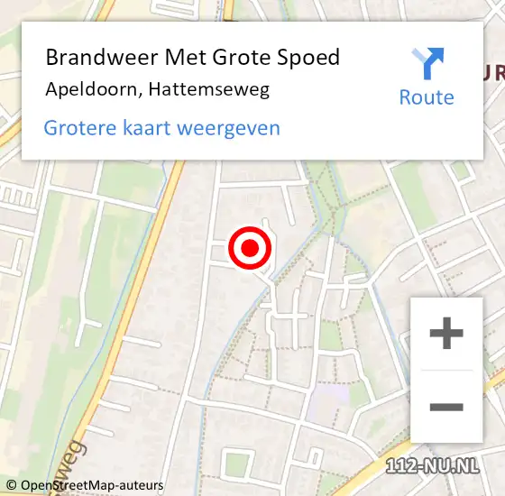 Locatie op kaart van de 112 melding: Brandweer Met Grote Spoed Naar Apeldoorn, Hattemseweg op 12 januari 2024 20:09