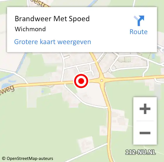 Locatie op kaart van de 112 melding: Brandweer Met Spoed Naar Wichmond op 15 oktober 2013 10:39