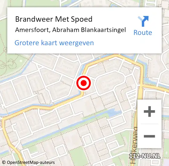 Locatie op kaart van de 112 melding: Brandweer Met Spoed Naar Amersfoort, Abraham Blankaartsingel op 12 januari 2024 20:17