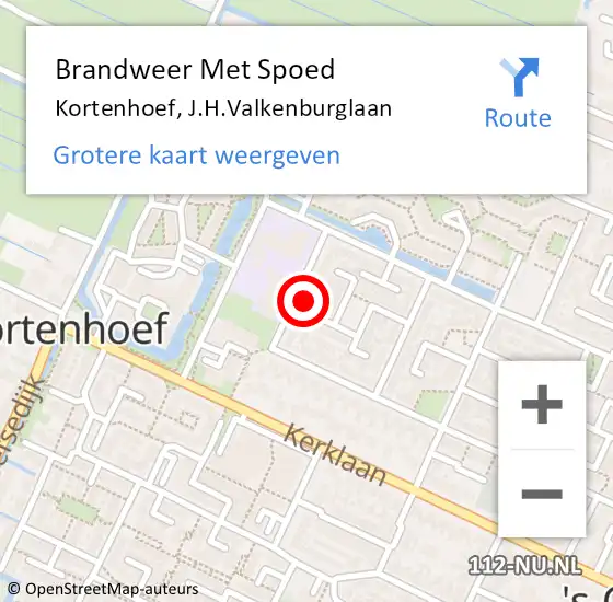 Locatie op kaart van de 112 melding: Brandweer Met Spoed Naar Kortenhoef, J.H.Valkenburglaan op 12 januari 2024 20:32