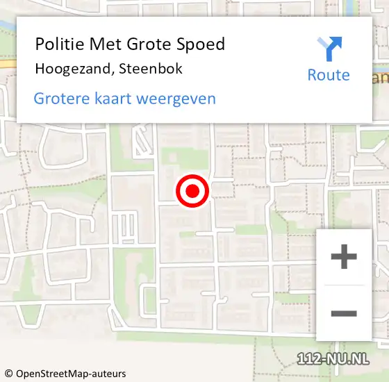 Locatie op kaart van de 112 melding: Politie Met Grote Spoed Naar Hoogezand, Steenbok op 12 januari 2024 21:47