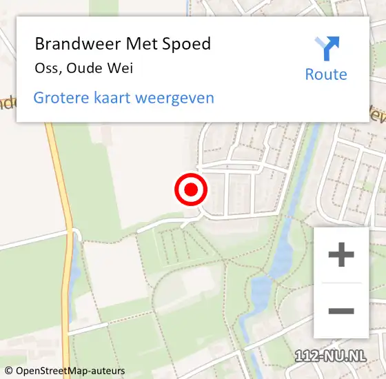 Locatie op kaart van de 112 melding: Brandweer Met Spoed Naar Oss, Oude Wei op 12 januari 2024 22:29