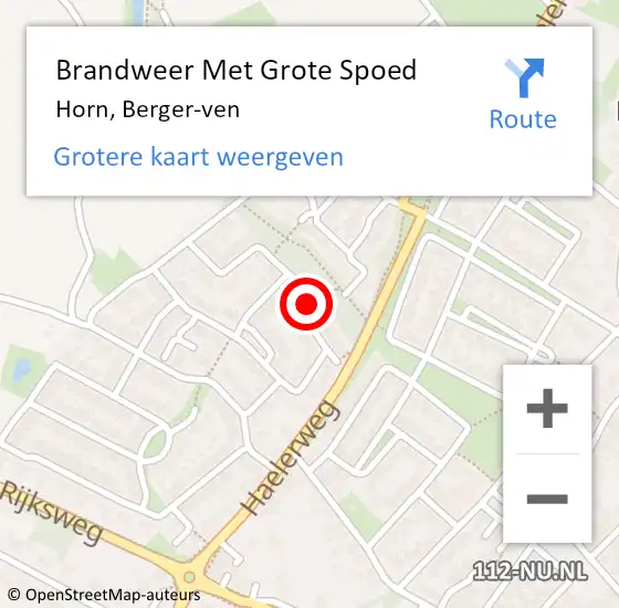 Locatie op kaart van de 112 melding: Brandweer Met Grote Spoed Naar Horn, Berger-ven op 12 januari 2024 23:28