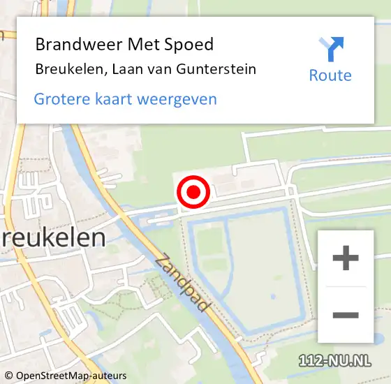Locatie op kaart van de 112 melding: Brandweer Met Spoed Naar Breukelen, Laan van Gunterstein op 13 januari 2024 00:40