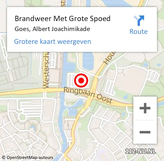 Locatie op kaart van de 112 melding: Brandweer Met Grote Spoed Naar Goes, Albert Joachimikade op 22 september 2014 02:36