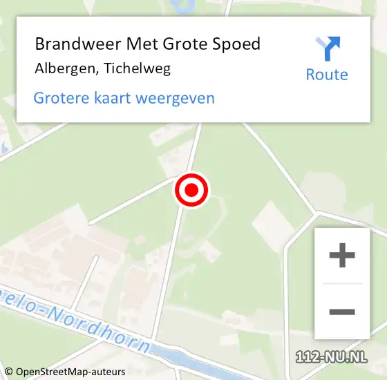 Locatie op kaart van de 112 melding: Brandweer Met Grote Spoed Naar Albergen, Tichelweg op 13 januari 2024 01:23