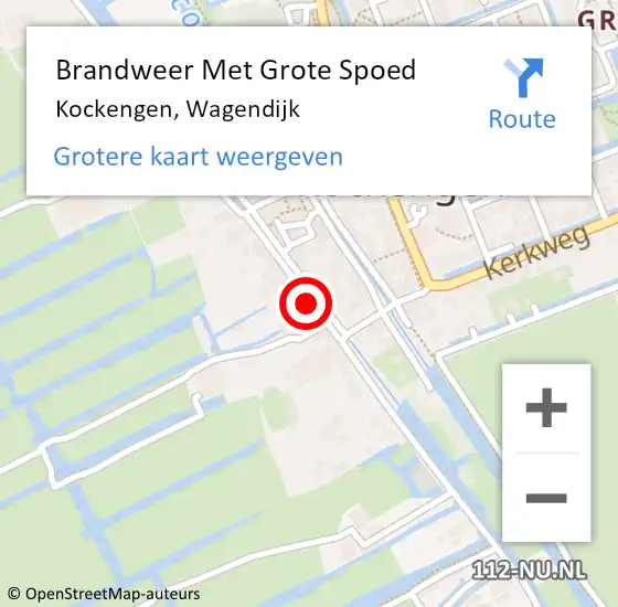 Locatie op kaart van de 112 melding: Brandweer Met Grote Spoed Naar Kockengen, Wagendijk op 13 januari 2024 03:04