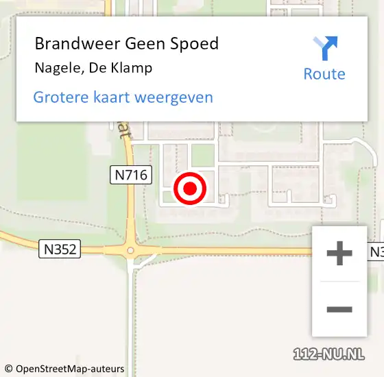 Locatie op kaart van de 112 melding: Brandweer Geen Spoed Naar Nagele, De Klamp op 13 januari 2024 03:19