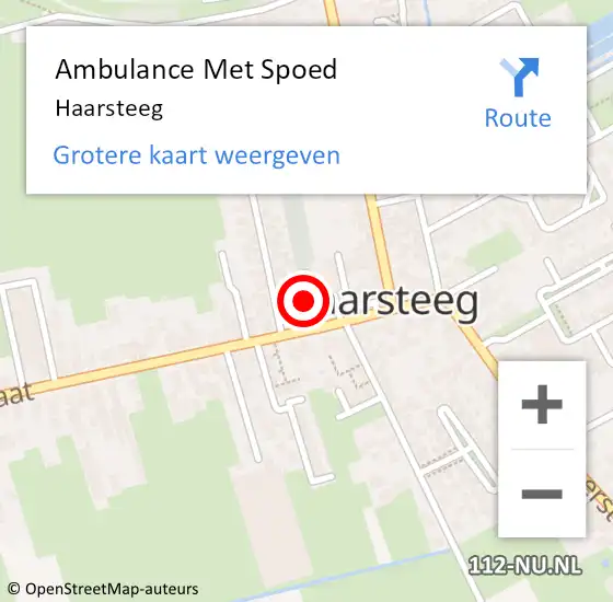 Locatie op kaart van de 112 melding: Ambulance Met Spoed Naar Haarsteeg op 13 januari 2024 05:13