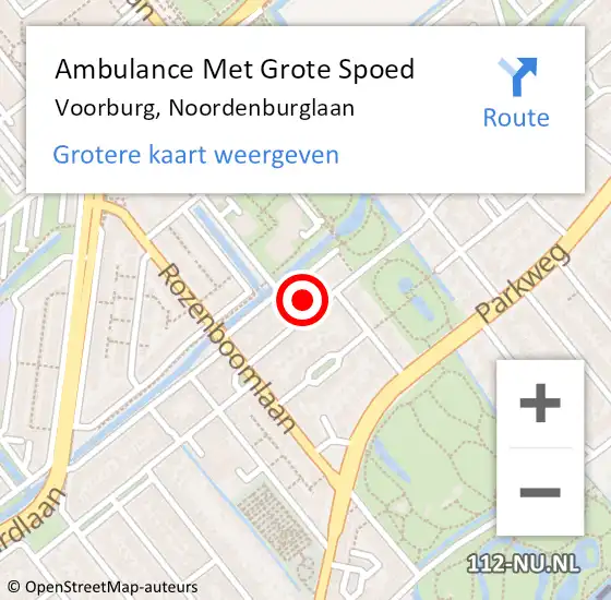 Locatie op kaart van de 112 melding: Ambulance Met Grote Spoed Naar Voorburg, Noordenburglaan op 13 januari 2024 06:02